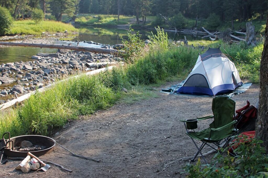 Tent camping at Yellowstone's Slough Creek Campground
