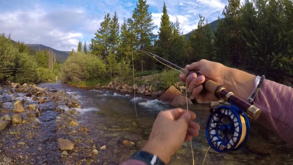 Fly fishing POV on upper Clear Creek